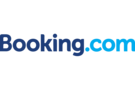 Logo von Booking.com in blauen Buchstaben