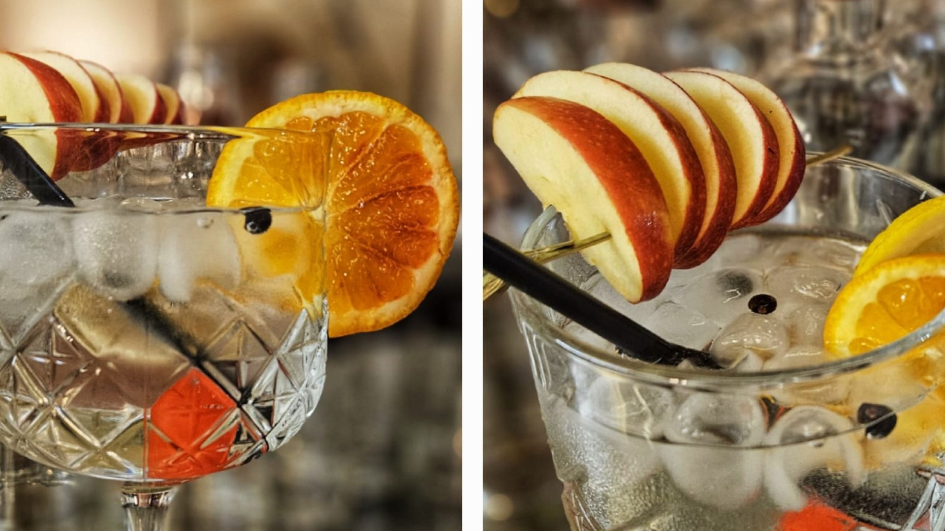 La tua vacanza in Val Gardena è qui Cocktail freddo con fette di mela e limone in bicchiere di cristallo