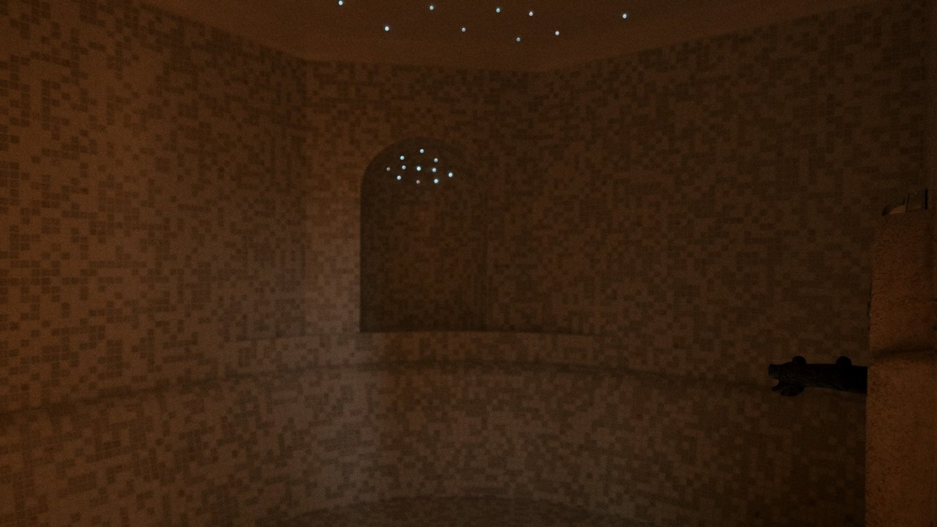 Südtirol-Hotel mit Pool (3 Sterne) gesucht? Hier ist es! Dunkler Wellnessraum mit Mosaikwänden und Sternenhimmelbeleuchtung